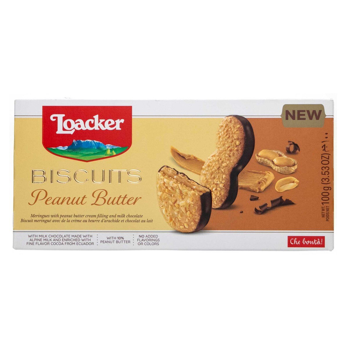 اشتري قم بشراء Loacker Peanut Butter Biscuits 100 g Online at Best Price من الموقع - من لولو هايبر ماركت Chocolate Coated في السعودية