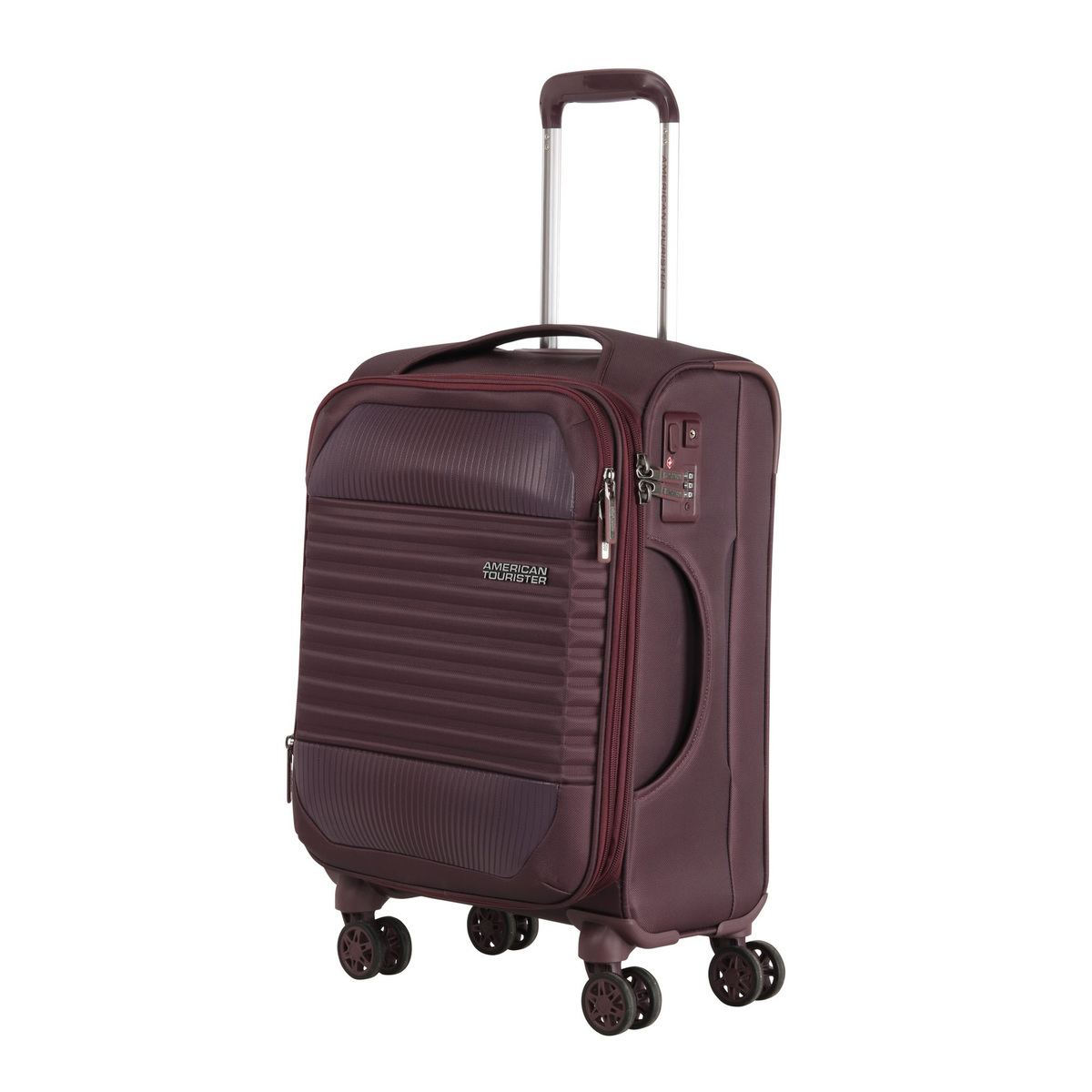 American Tourister Fornax Spinner Soft Trolley  with TSA Combination Lock, 77  cm, Raisin Red