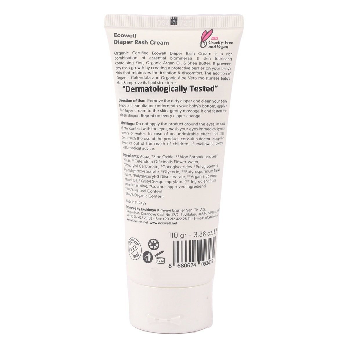 Ecowell Organic Diaper Rash Cream 110 g