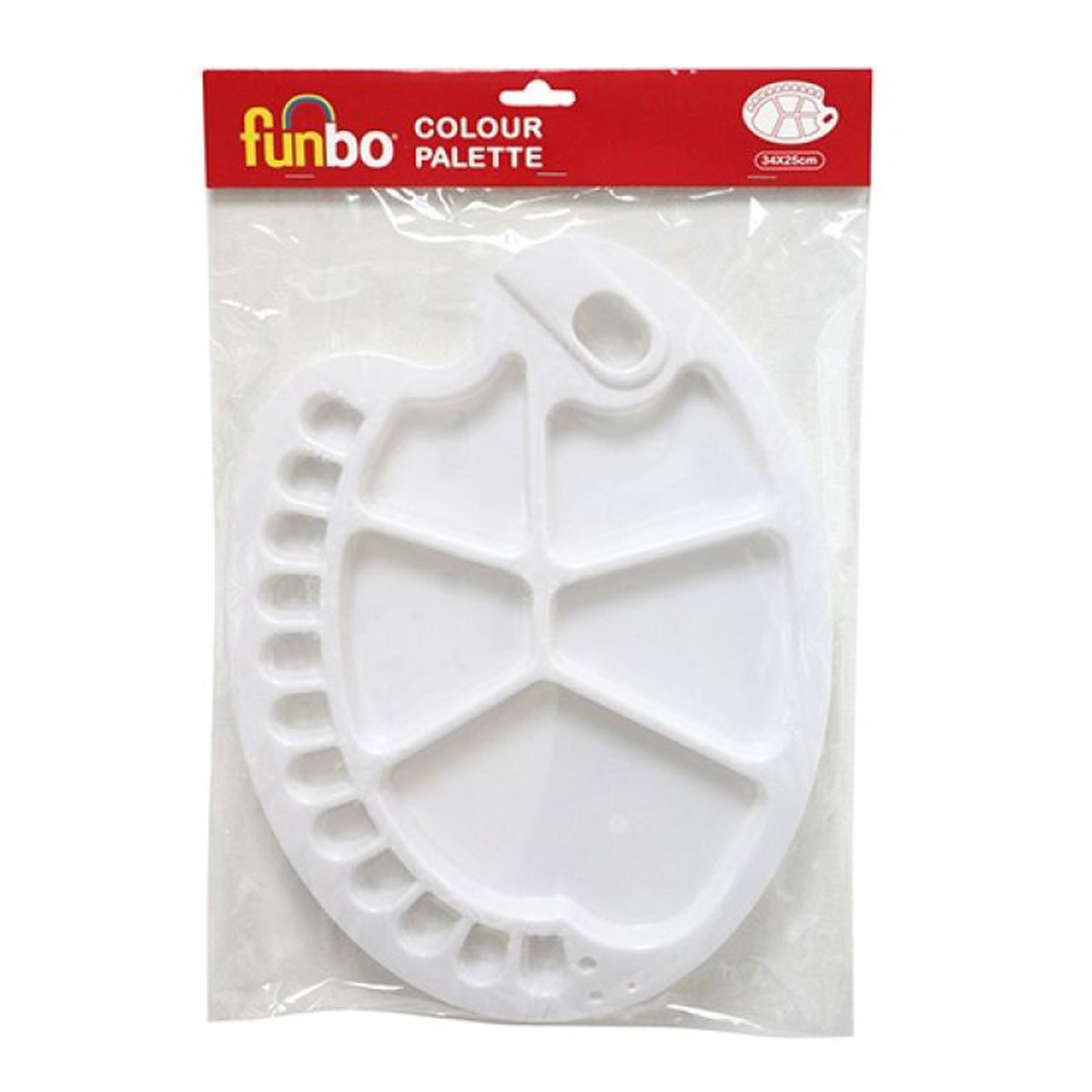 Funbo Coloring Plastic Oval Pallet, 25 inch, PLT-O3425