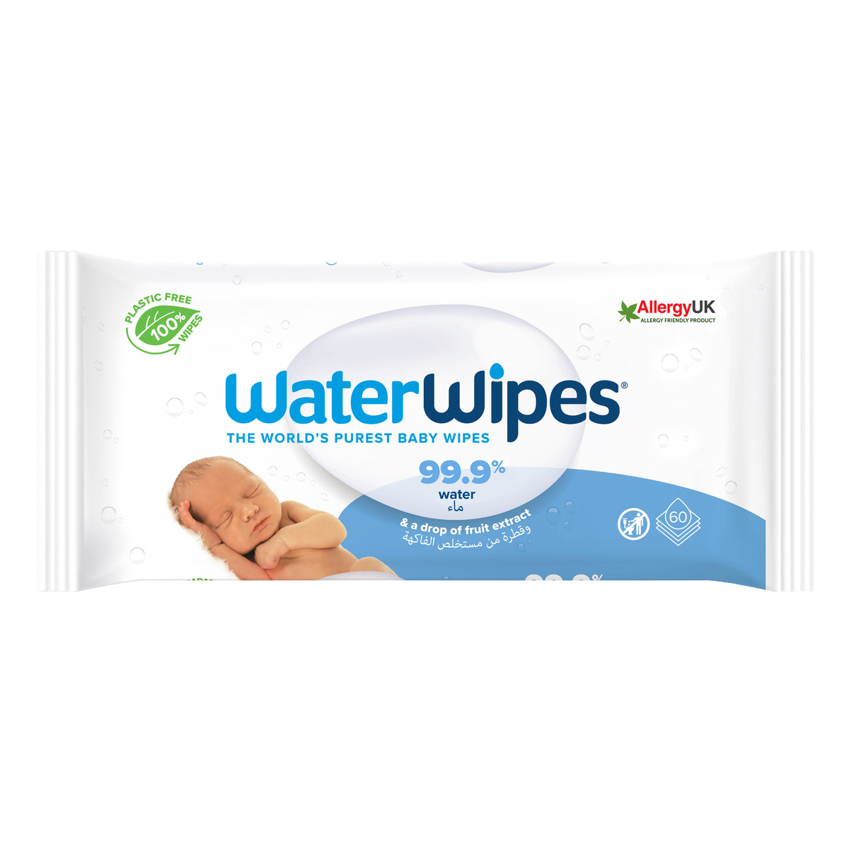 Buy Water Wipes Fruit Extract Baby Wipes 60pcs Online at Best Price | Baby Wipes | Lulu UAE in UAE