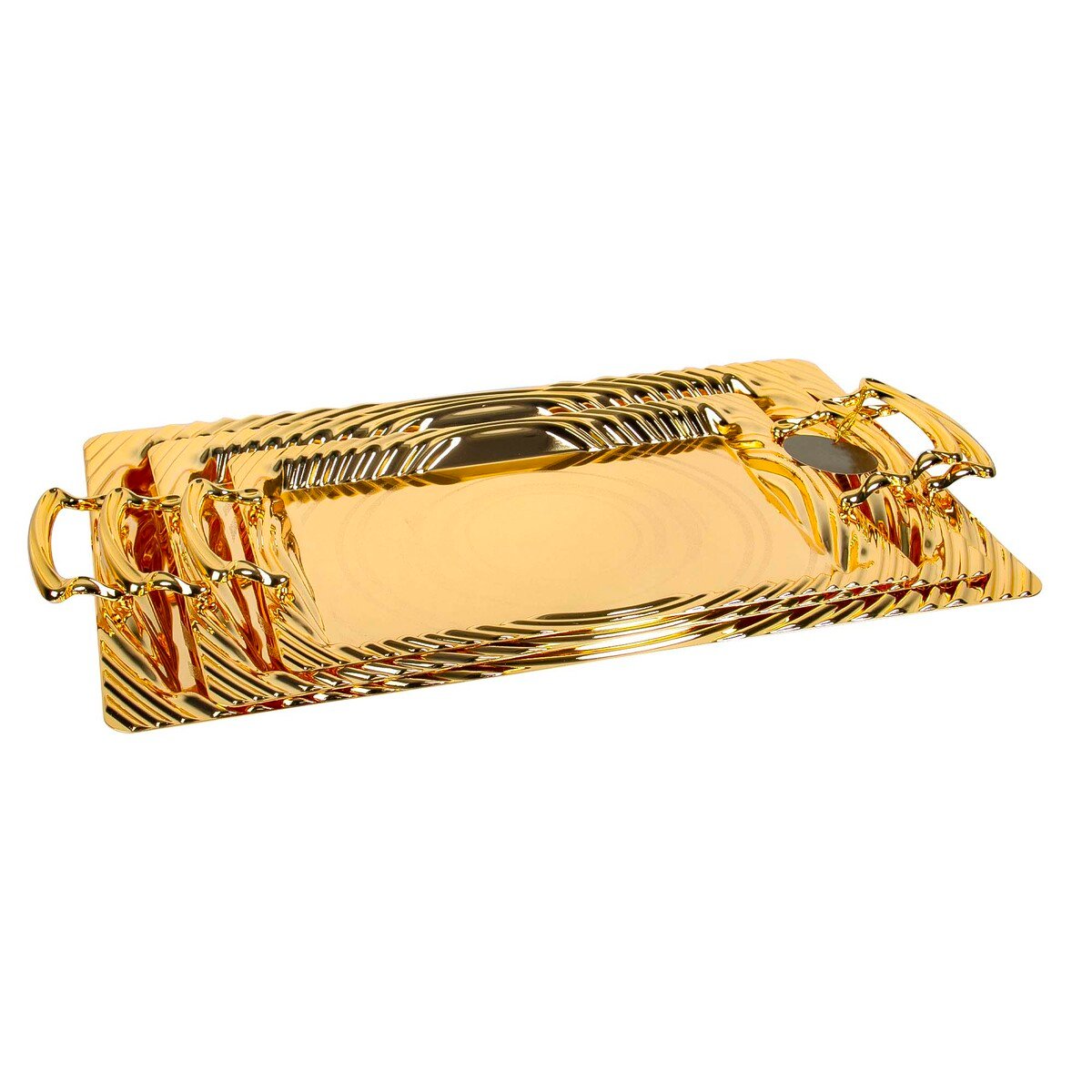 Ansa Stainless Steel Tray Set 3 Pcs, Gold, TR628