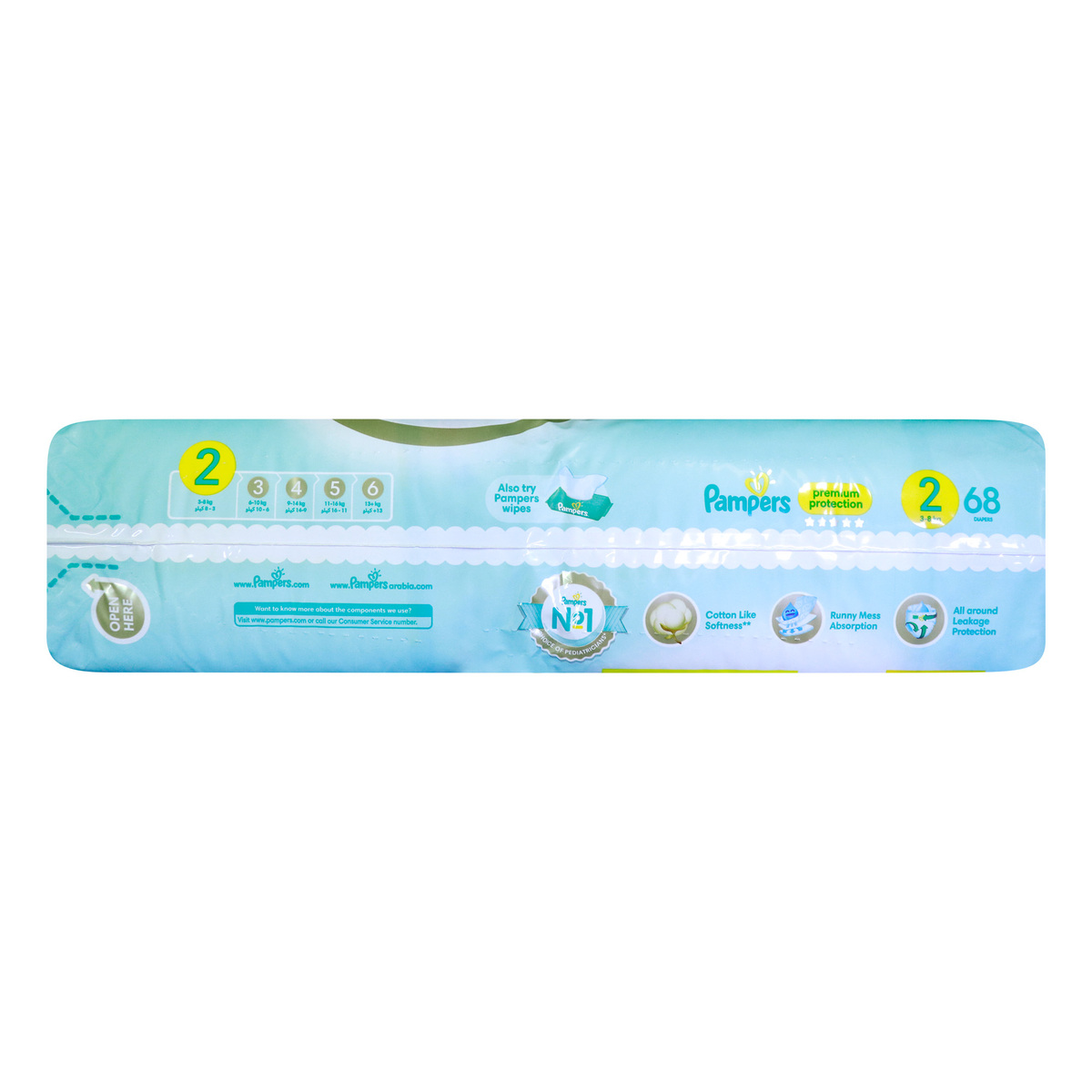 Pampers Premium Diaper Size 2, 3-8kg Big Pack 68 pcs