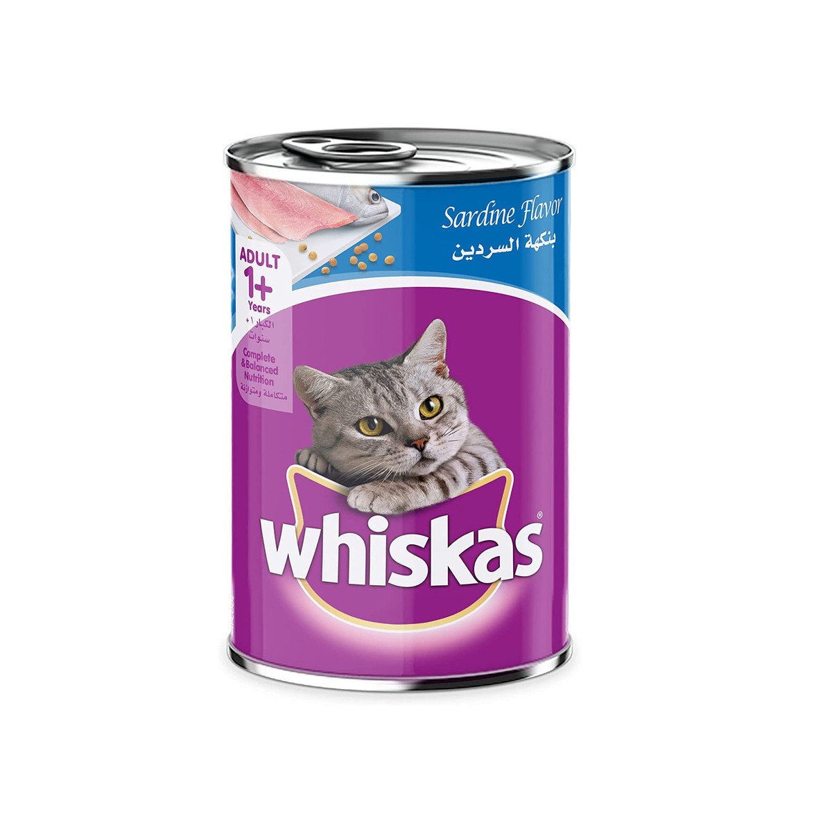 Whiskas Sardine Can Wet Cat Food for 1+ Years Adult Cats 400 g
