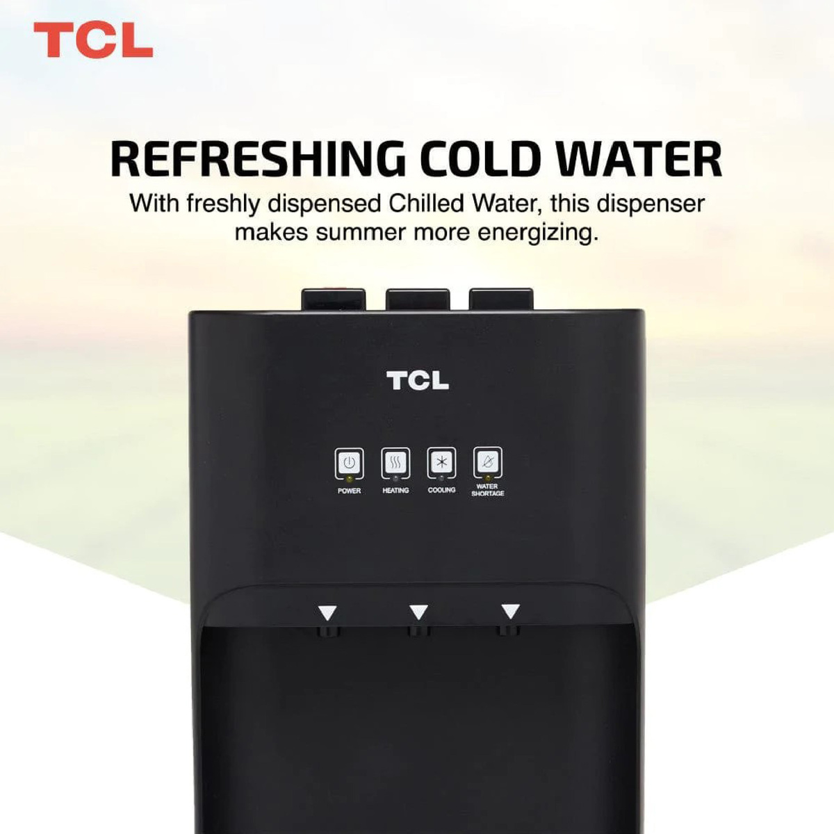 TCL Stainless Steel Bottom Loading 3 Tap Water Dispenser, Black, TY-LWYR91T