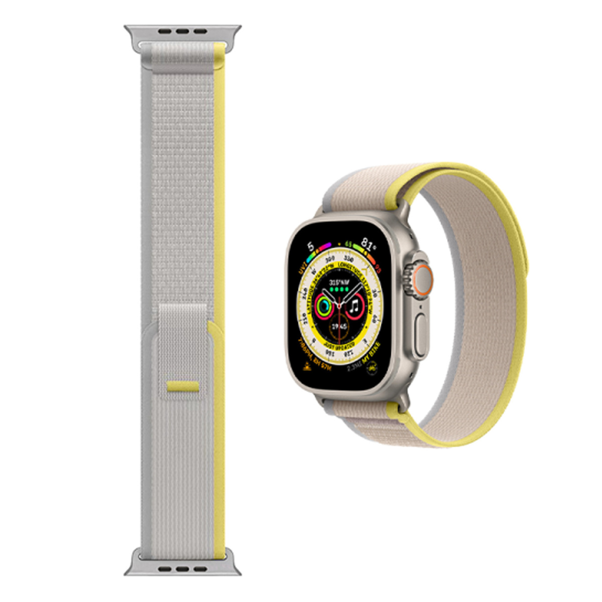Wiwu Trail Loop Watch Band for iWatch 42-49 mm, Yellow/Ivory, STRAP209