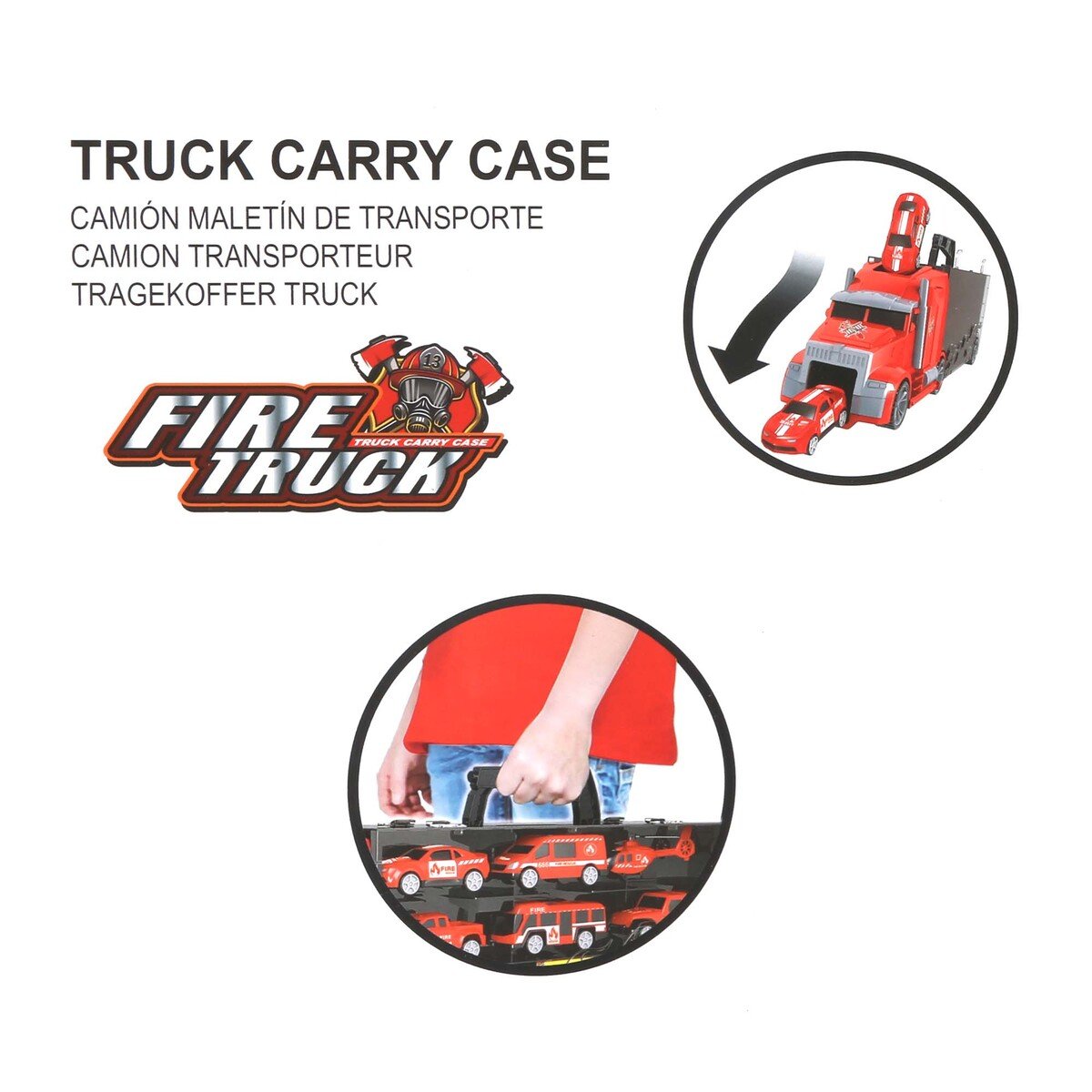 Jinjia Fire Truck Carry Case With 5 Cars 666-05K