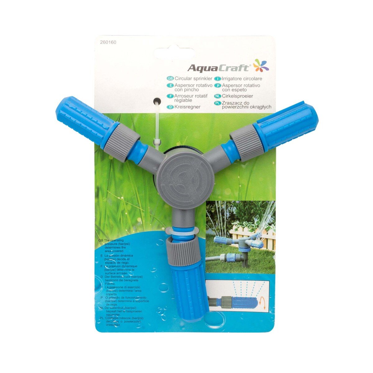Aquacraft Revolving Water Sprinkler, Blue, 260160