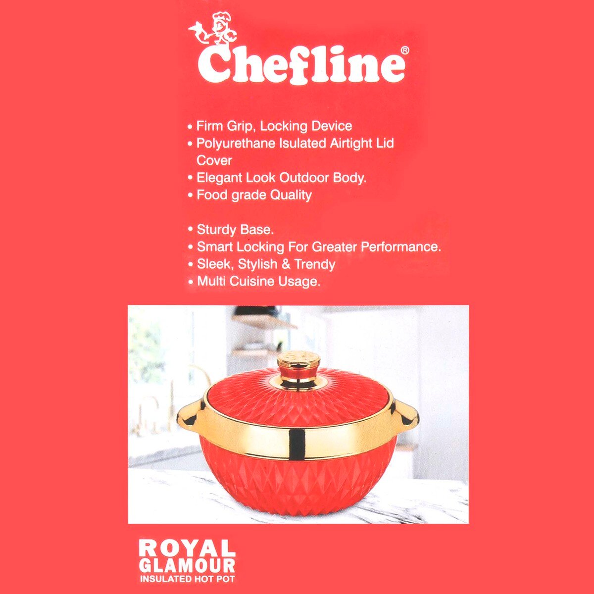 Chefline Plastic Insulated Hot Pot Royal Glamour, 4000 ml