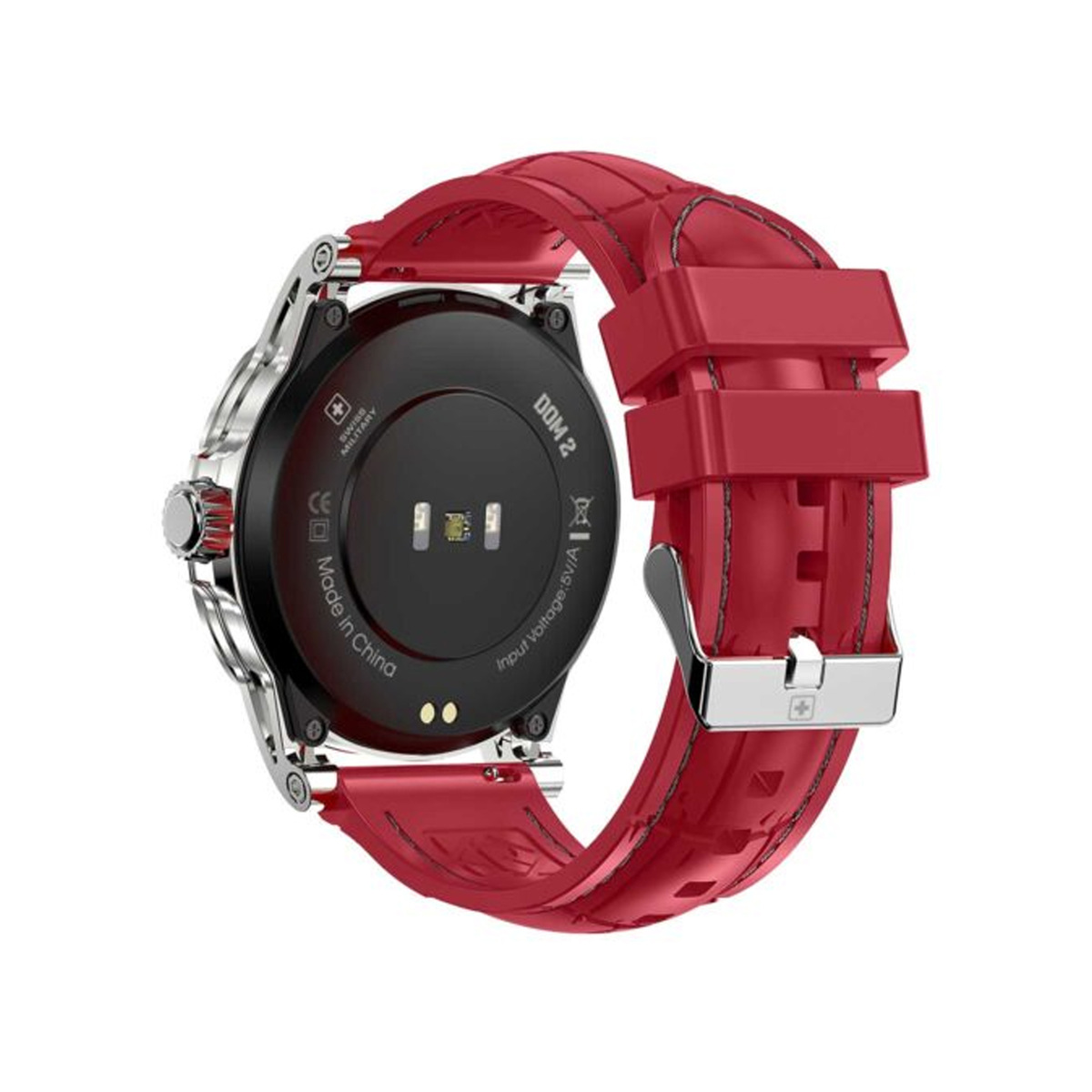 Swiss Military Smart Watch Silicone Strap DOM 2 Red