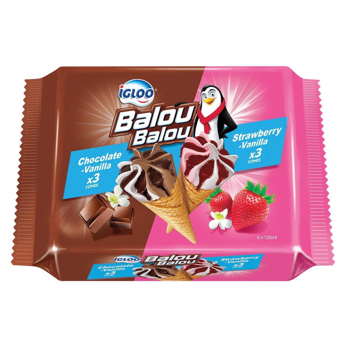 Igloo Balou Chocolate Vanilla + Strawberry Vanilla 6 x 120 ml