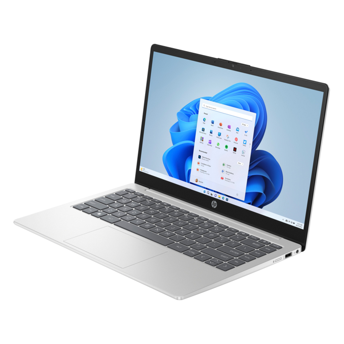 HP Laptop, 14", IPS Display, Intel Core i3-1315U, Intel UHD Graphics, Windows 11 Home, 8 GB RAM, 256 GB, Natural Silver, 14-ep0005ne (834W7EA)