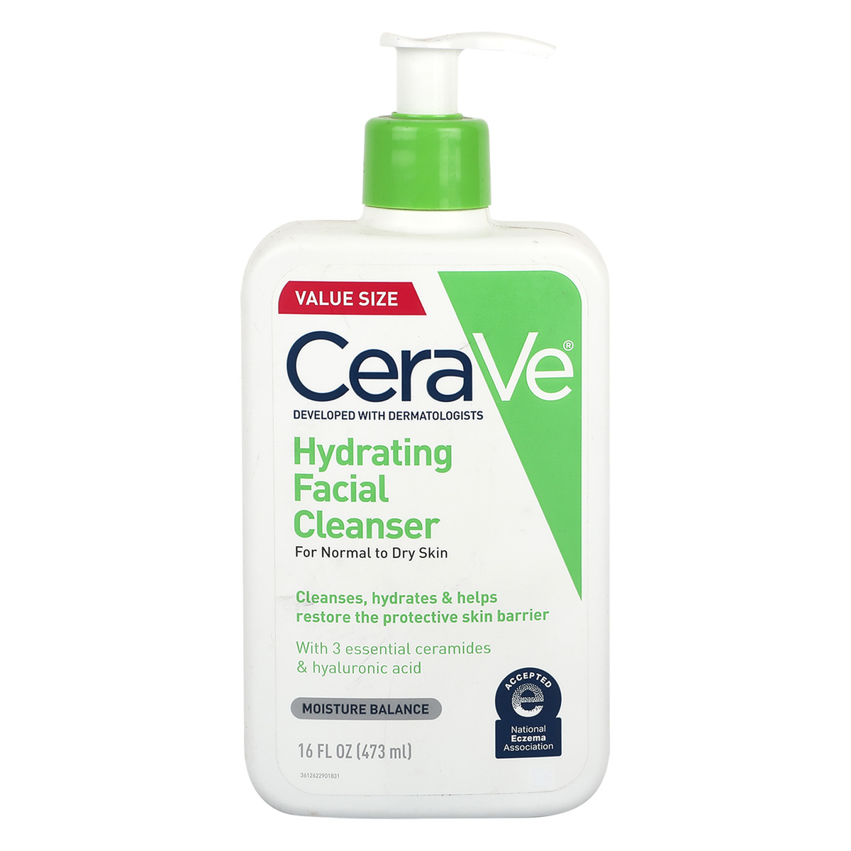 CeraVe Hydrating Facial Cleanser for Normal to Dry Skin, 473 ml