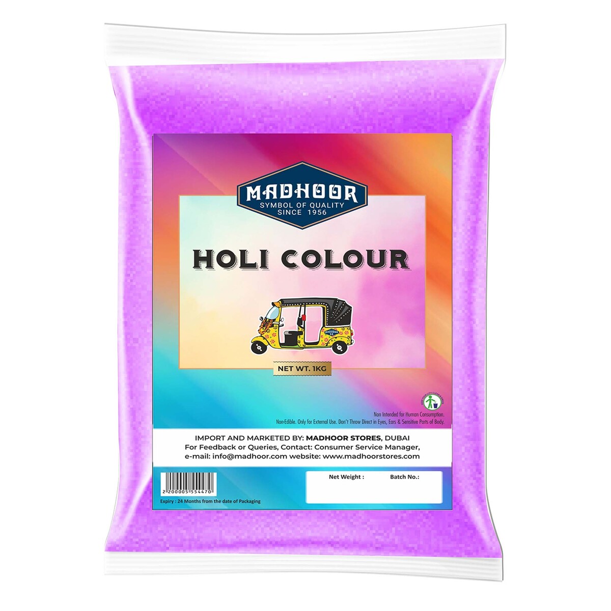 Madhoor Holi Color Powder 1kg Assorted