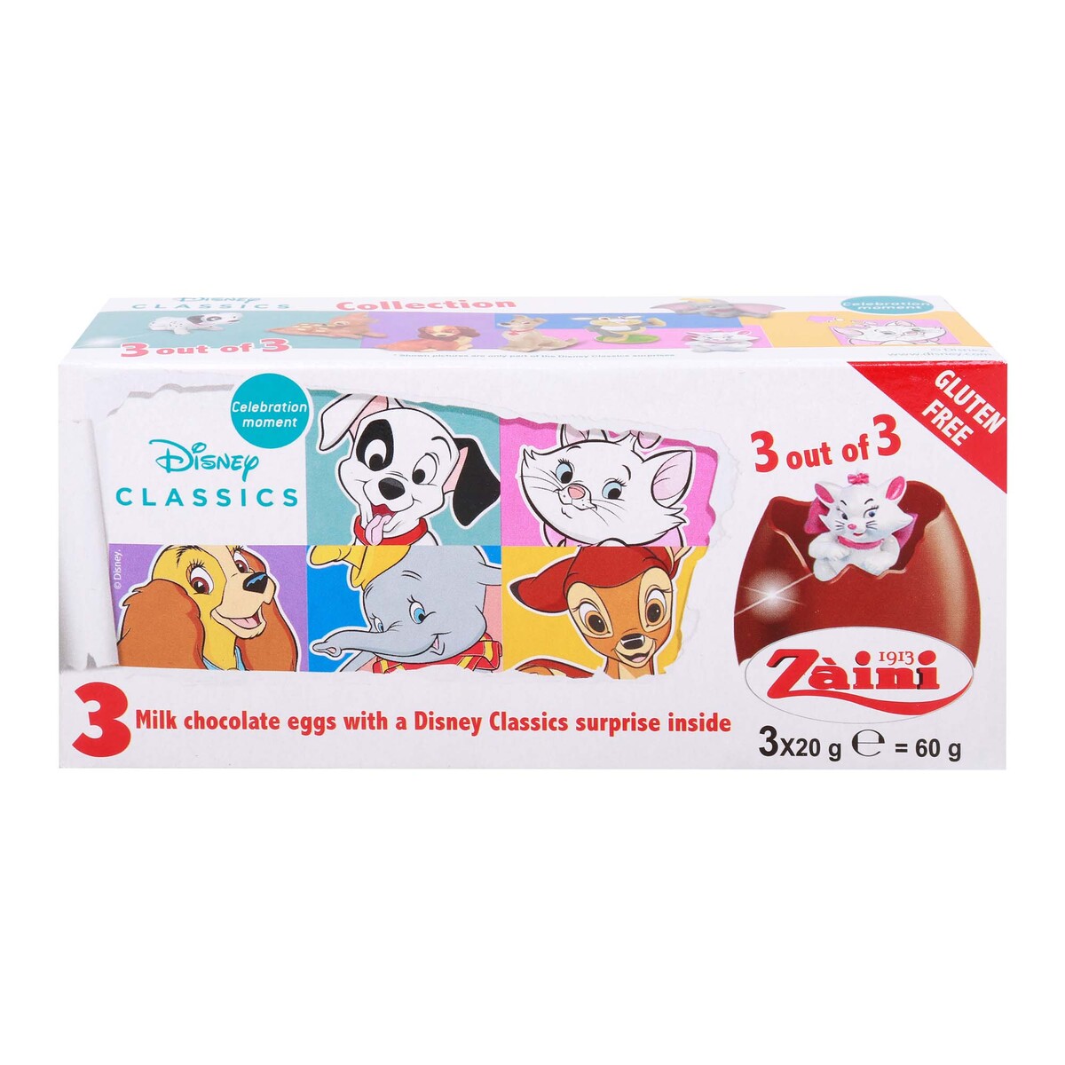 ديزني بيض شوكولاتة على أشكال حيوانات منوعة 3 × 20 جم