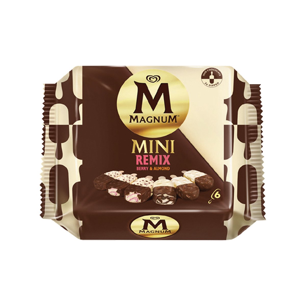 اشتري قم بشراء Magnum Mini Remix Almond and Berry Ice Cream Sticks 6 x 60 ml Online at Best Price من الموقع - من لولو هايبر ماركت IceCream Impulsepack في الكويت