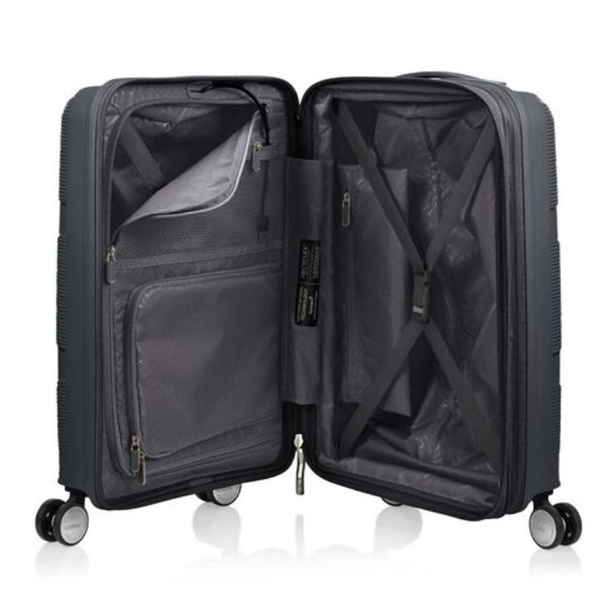 American Tourister Instagon Spinner Hard Trolley with Expander and TSA Combination Lock, 69 cm, Dark Grey