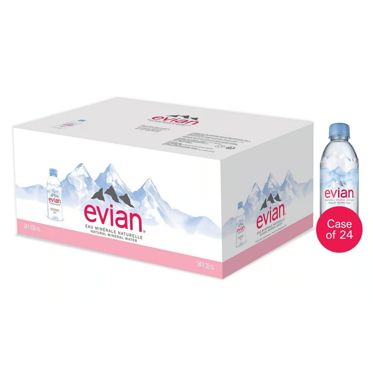 Evian Natural Mineral Water 24 x 330 ml