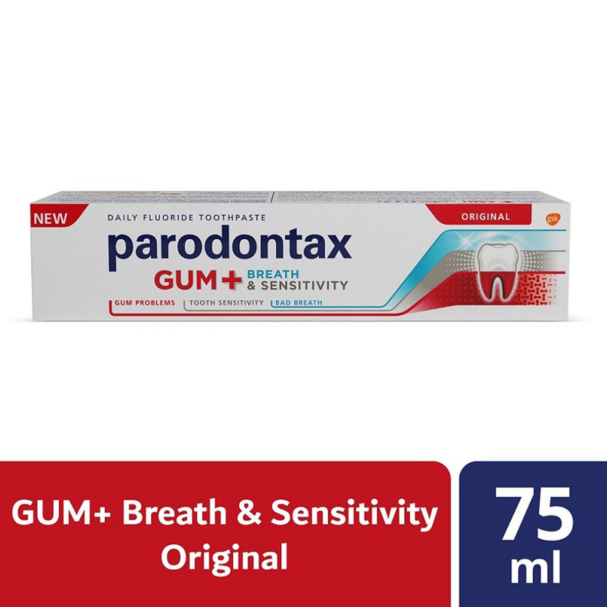 Parodontax Original Gum + Breath & Sensitivity Toothpaste, 75 ml