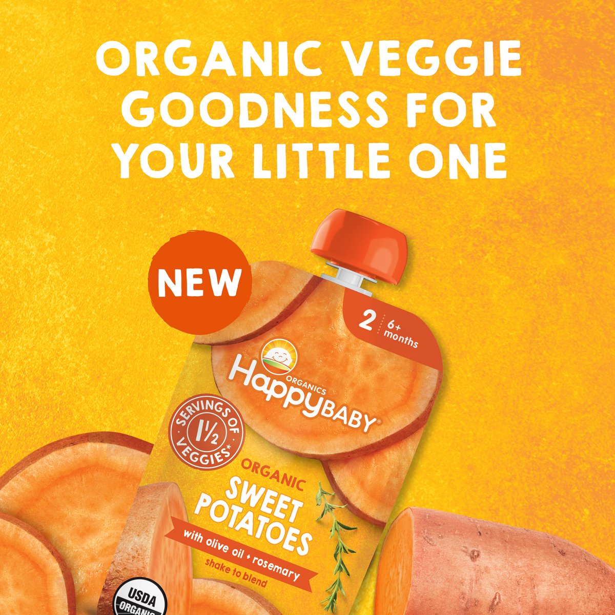 Happy Baby Organic Sweet Potatoes Baby Food 113 g