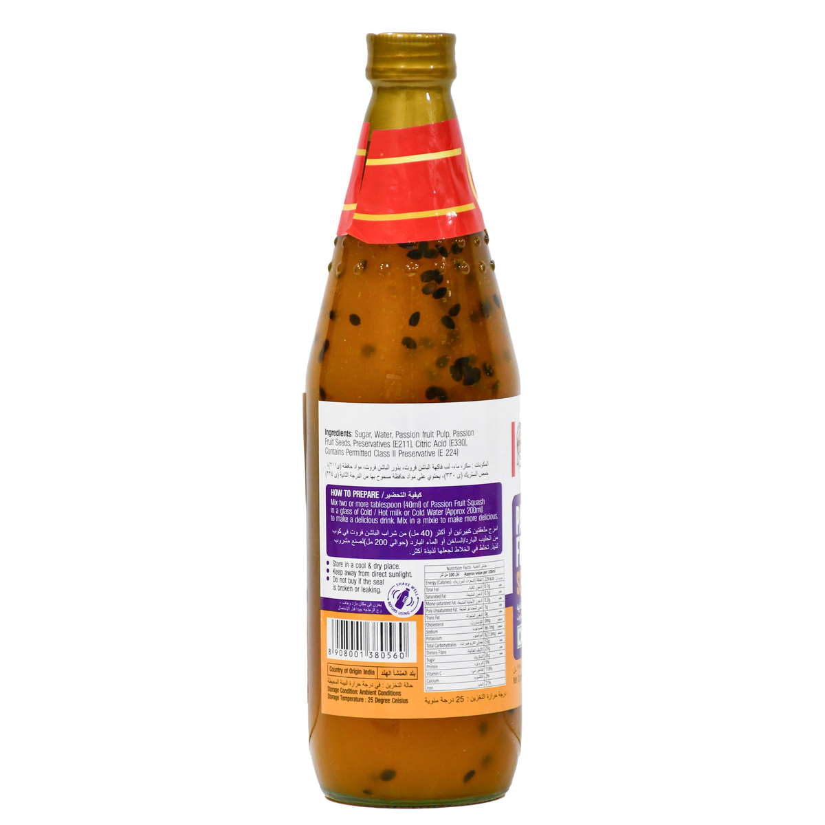 Thadi Passion Fruit Squash Syrup 750 ml