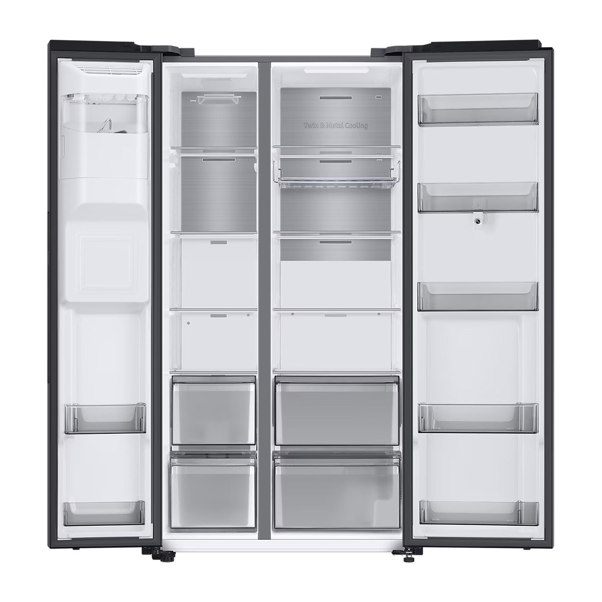 Samsung Side by Side Refrigerator with Family Hub, 591 L, Black, RS6HA8891B1AE
