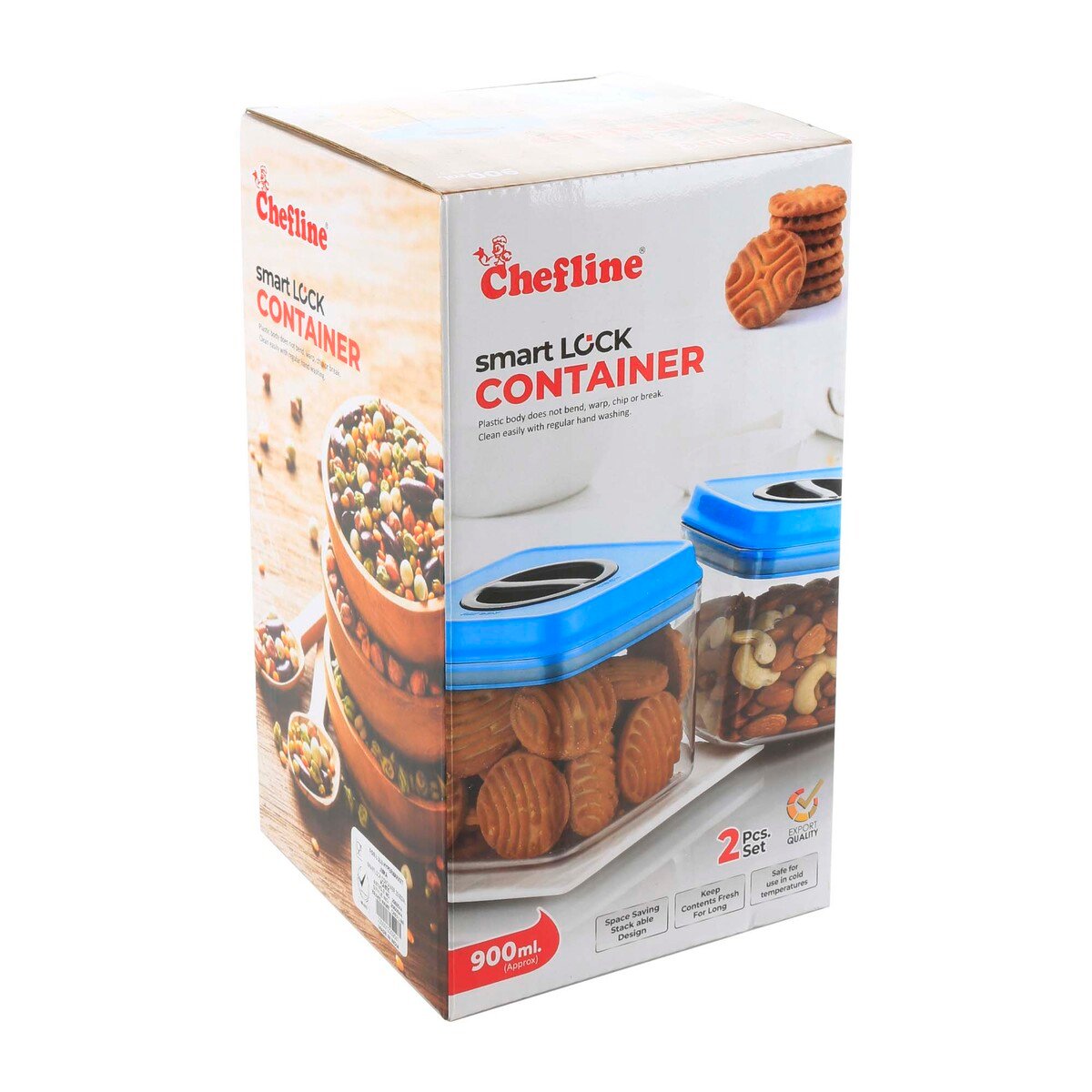 Chefline Smart Lock Container, 900 ml, 2 pcs