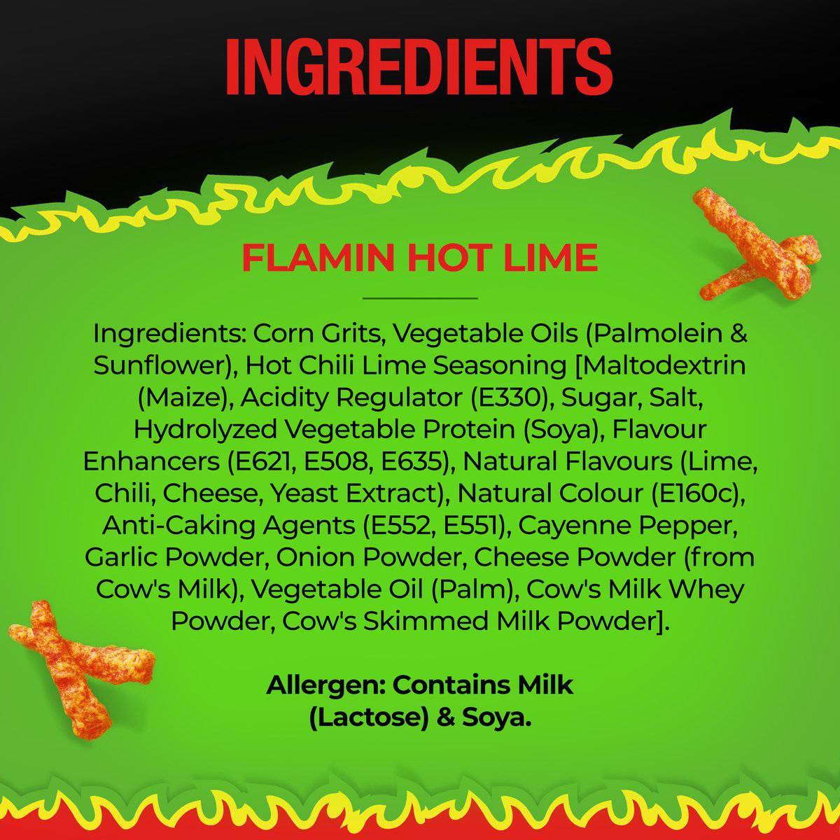 Cheetos Crunchy Flamin’ Hot Lime Puffed Corn 190 g