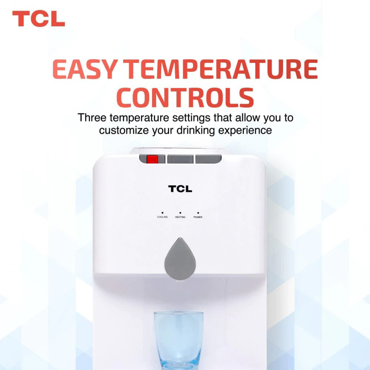 TCL Top Loading 3 Tap Water Dispenser, White, TY-LWYR19W