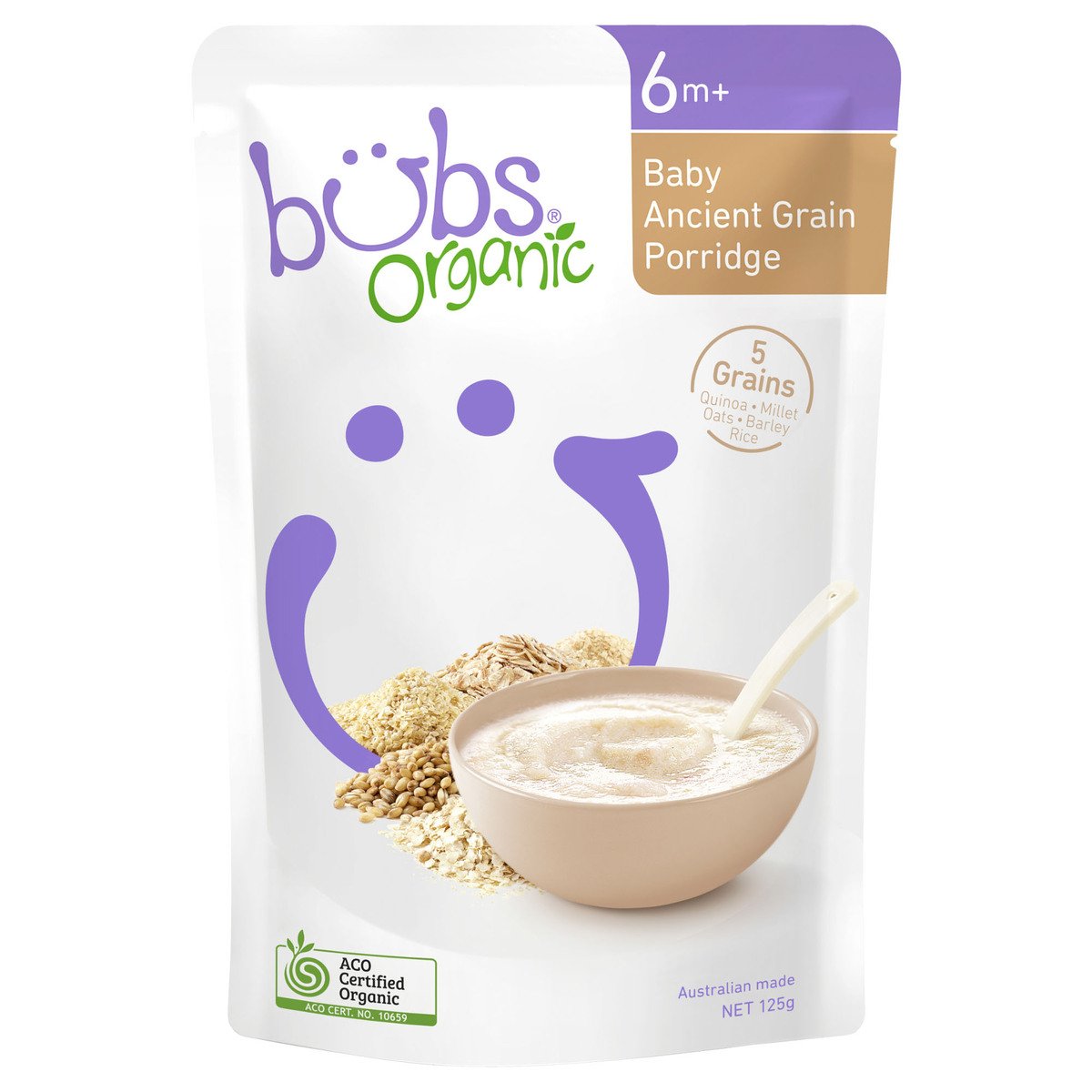 Organic Bubs Baby Ancient Grain Porridge 6+ Months 125 g