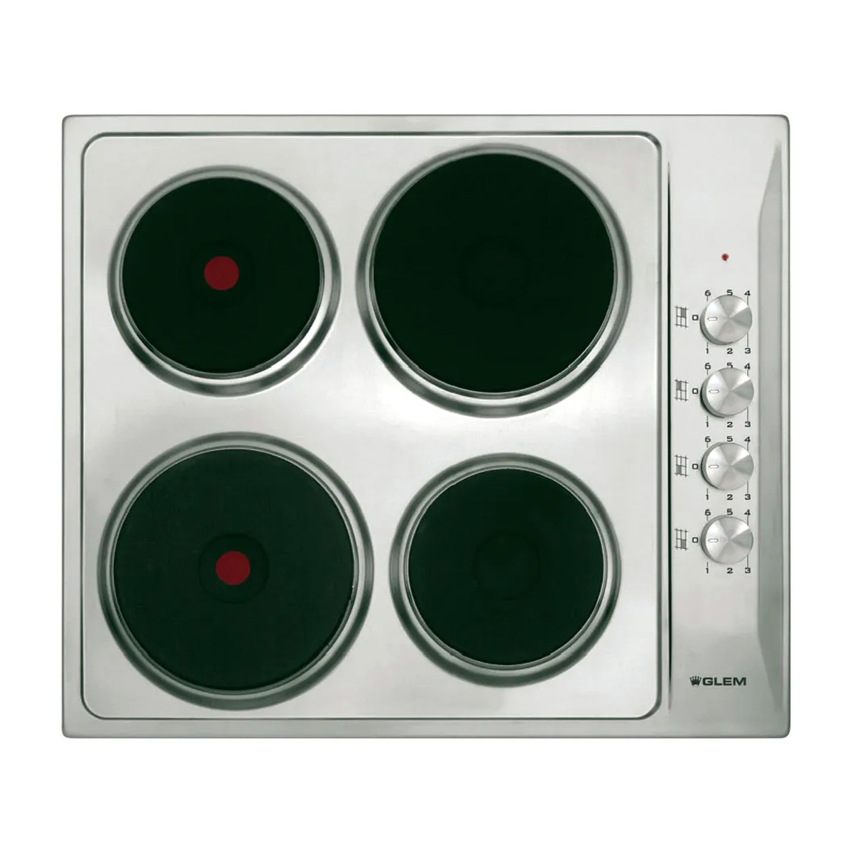 Glemgas Built-in Electric Cooking Hob, 4 Hotplates, 60 cm, Stainless Steel, GTL640IX