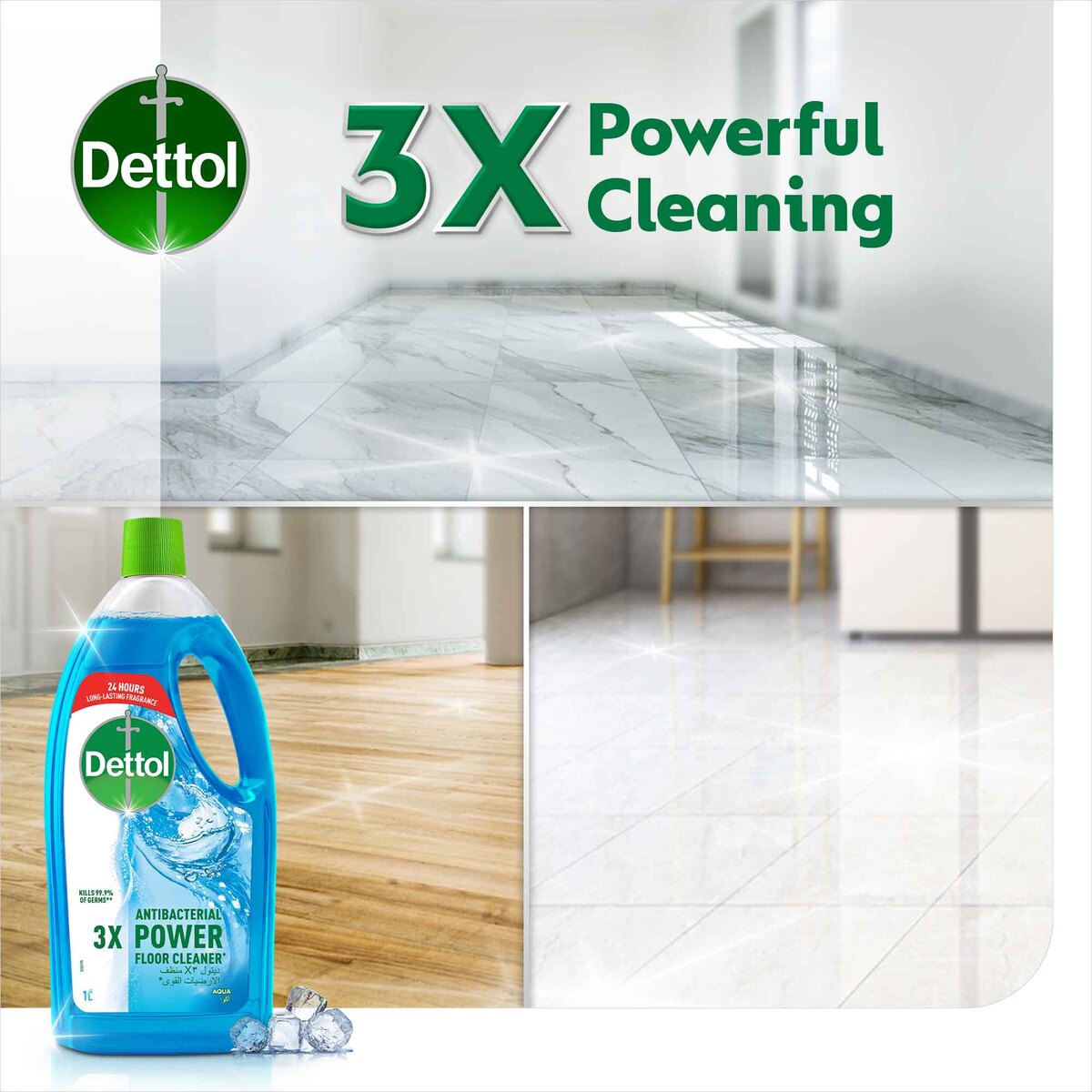 Dettol Anti-Bacterial Power Floor Cleaner Aqua 1 Litre