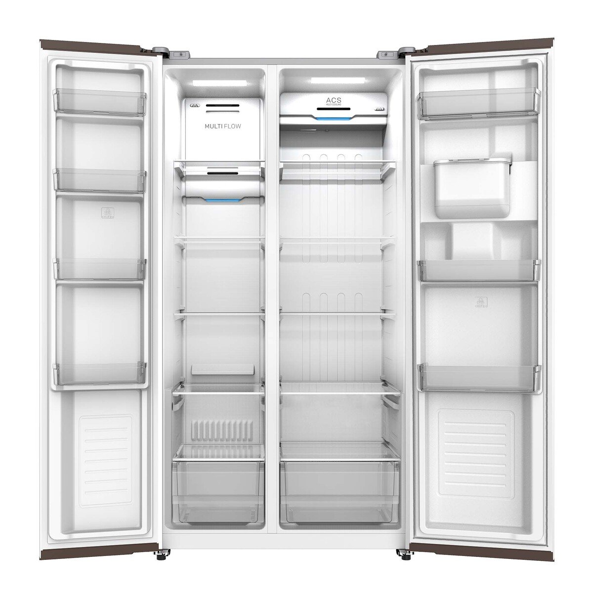 Terim Side by Side Refrigerator, 720 L, Bright Silver, TERRSBS720WD