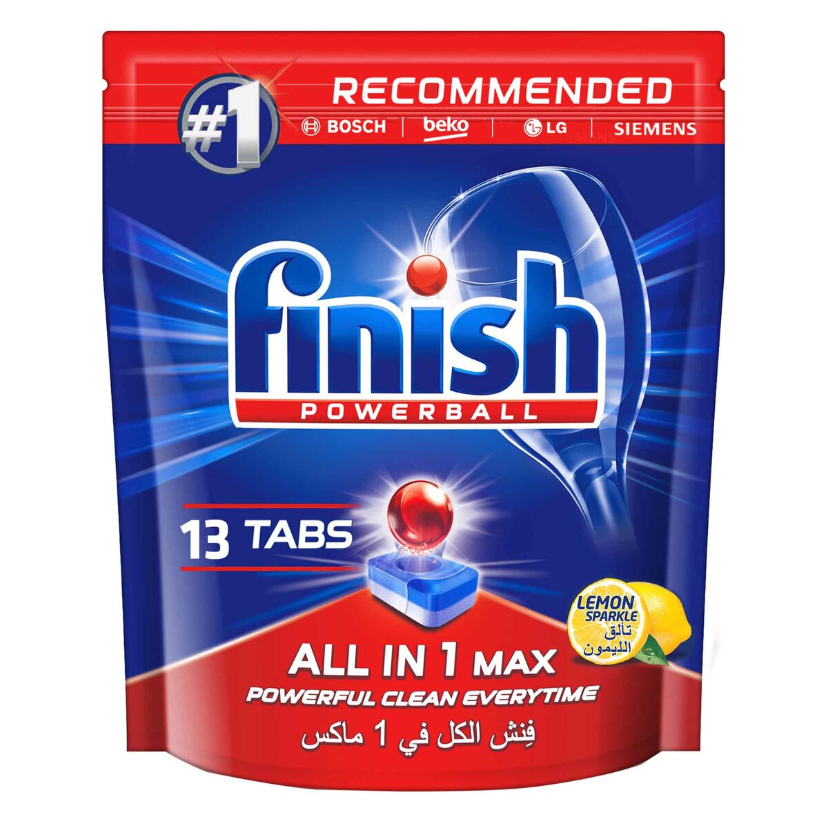 Finish All In 1 Max Lemon Sparkle Powerball 13 pcs