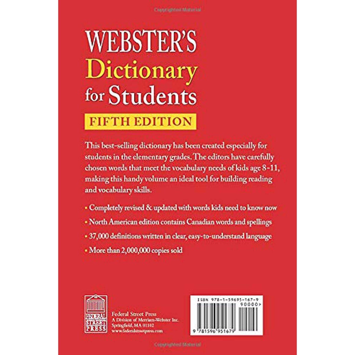 Websters Dictionary Fifth Edition- Students Assorted