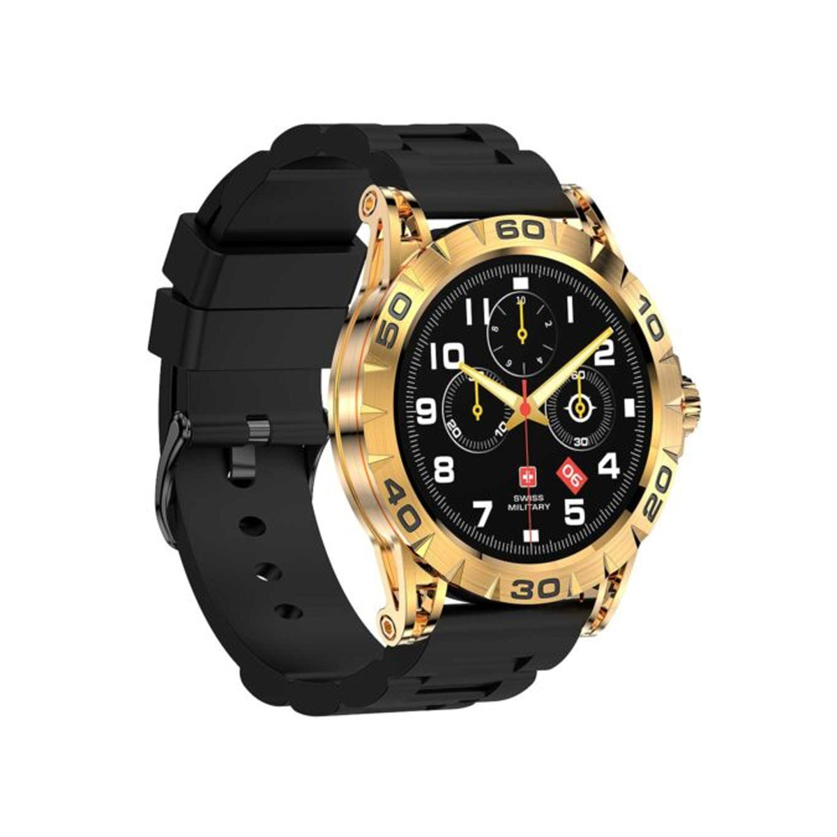 Swiss Military Smart Watch Silicone Strap DOM 2 Yellow Gold