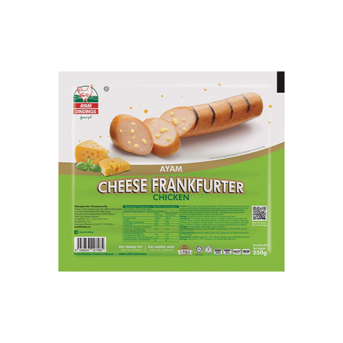 Ayam Dindings Cheese Frankfurter 250g