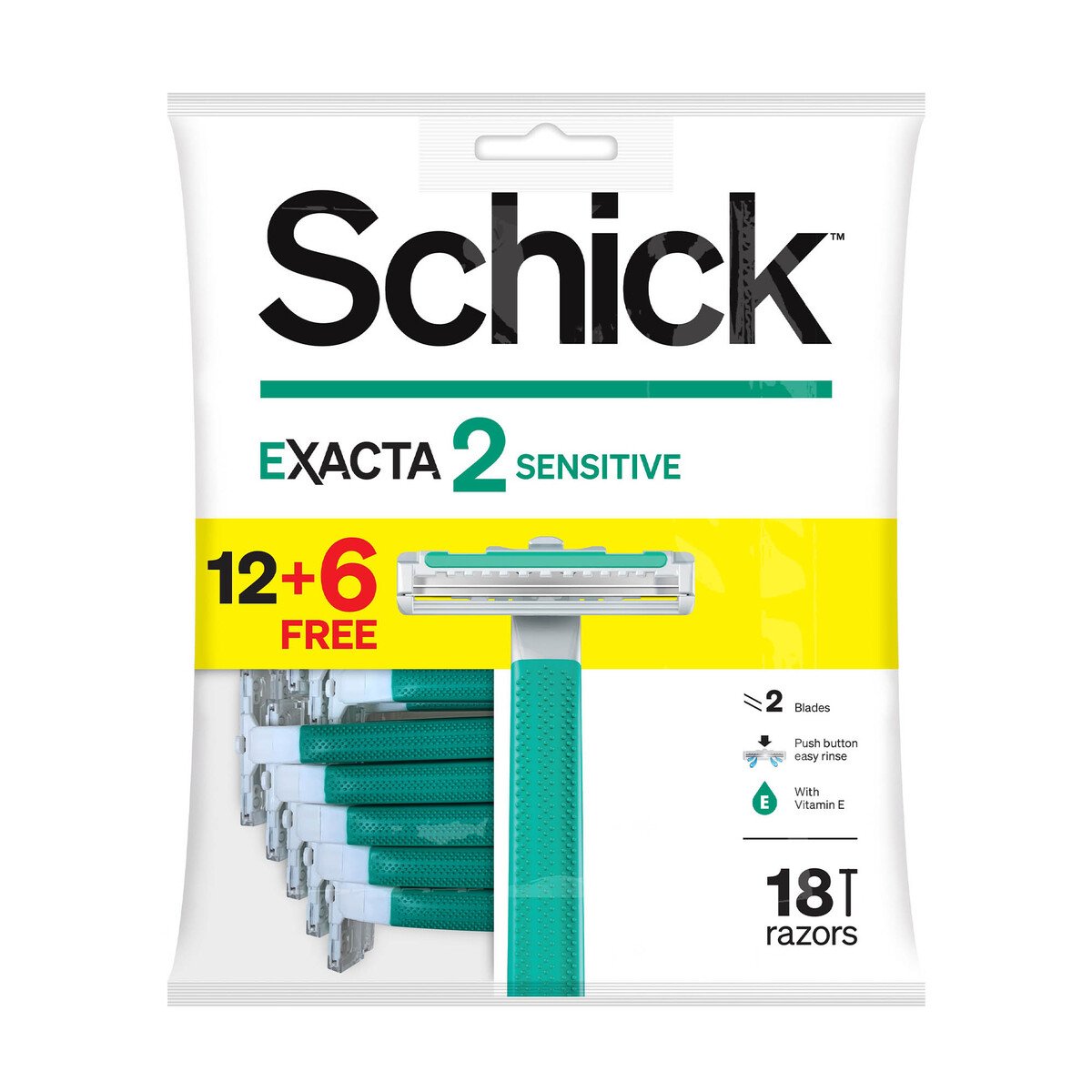 Schick Exacta 2 Sensitive Disposable Razor 12+6