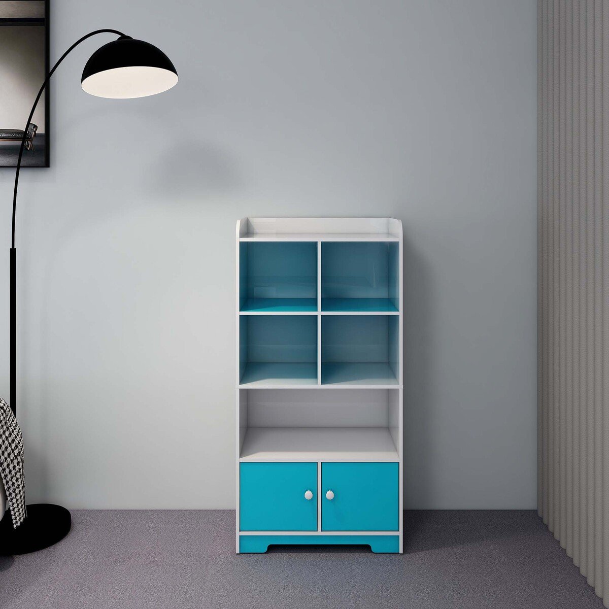 Maple Leaf Home Book Shelf Storage Organizer PEK003 White & Blue