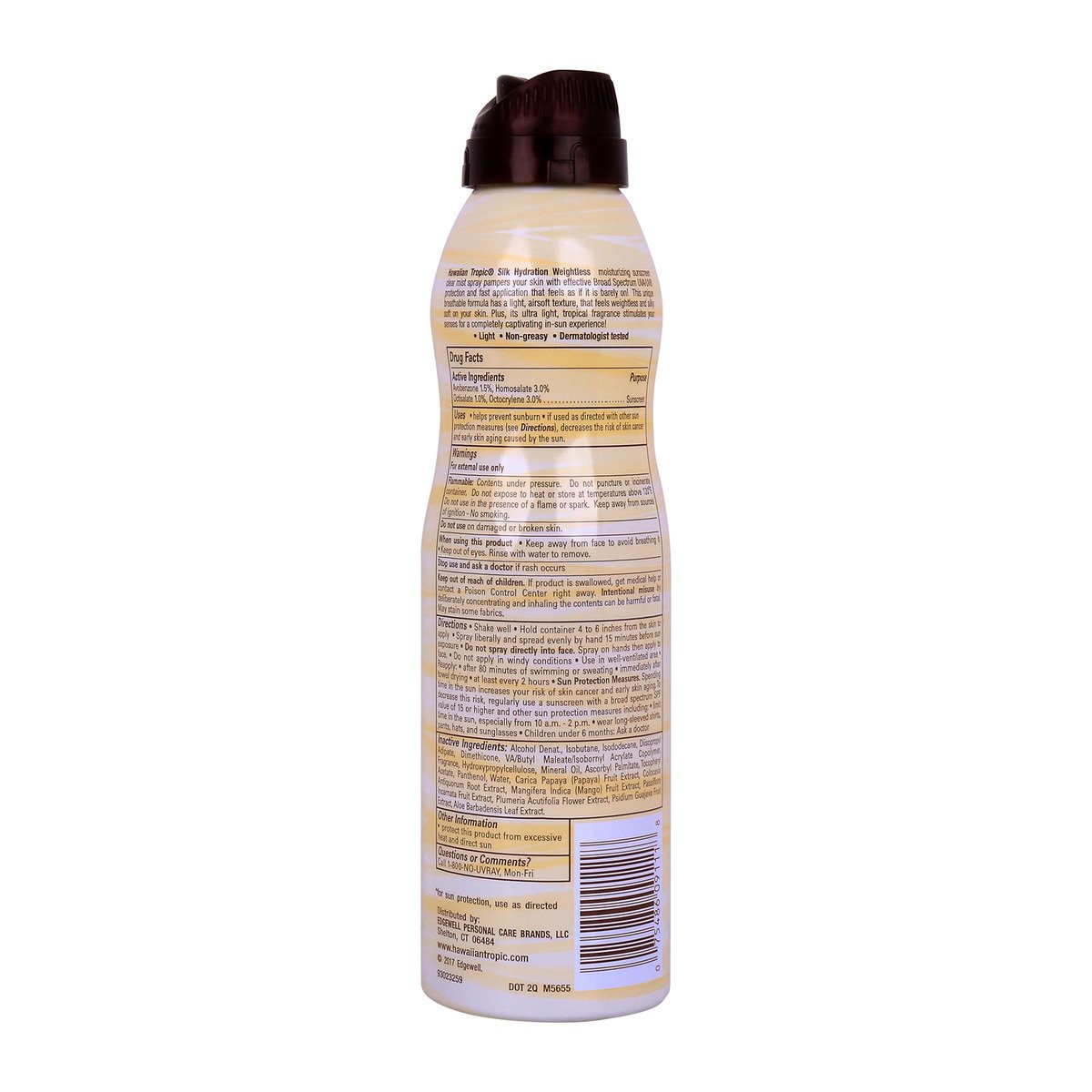Hawaiian Tropic Silk Hydration Clear Spray Sunscreen SPF 15, 170 g