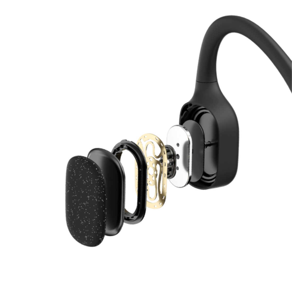 Shokz OpenSwim Bone Conduction Open-Ear Mp3 Swimming Headphones, Black Diamond, OPENSWIM BLK