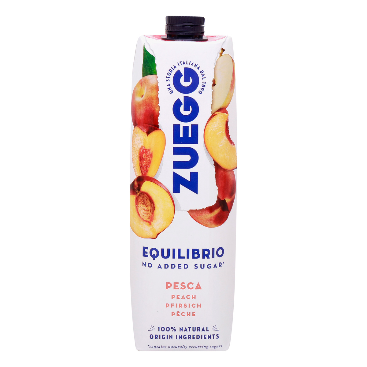 Zuegg Peach Juice, No Sugar Added, 1 Litre