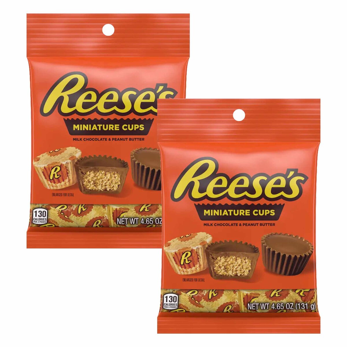 Reese's Miniature Peanut Butter Cups with Milk Chocolate, 2 x 131 g