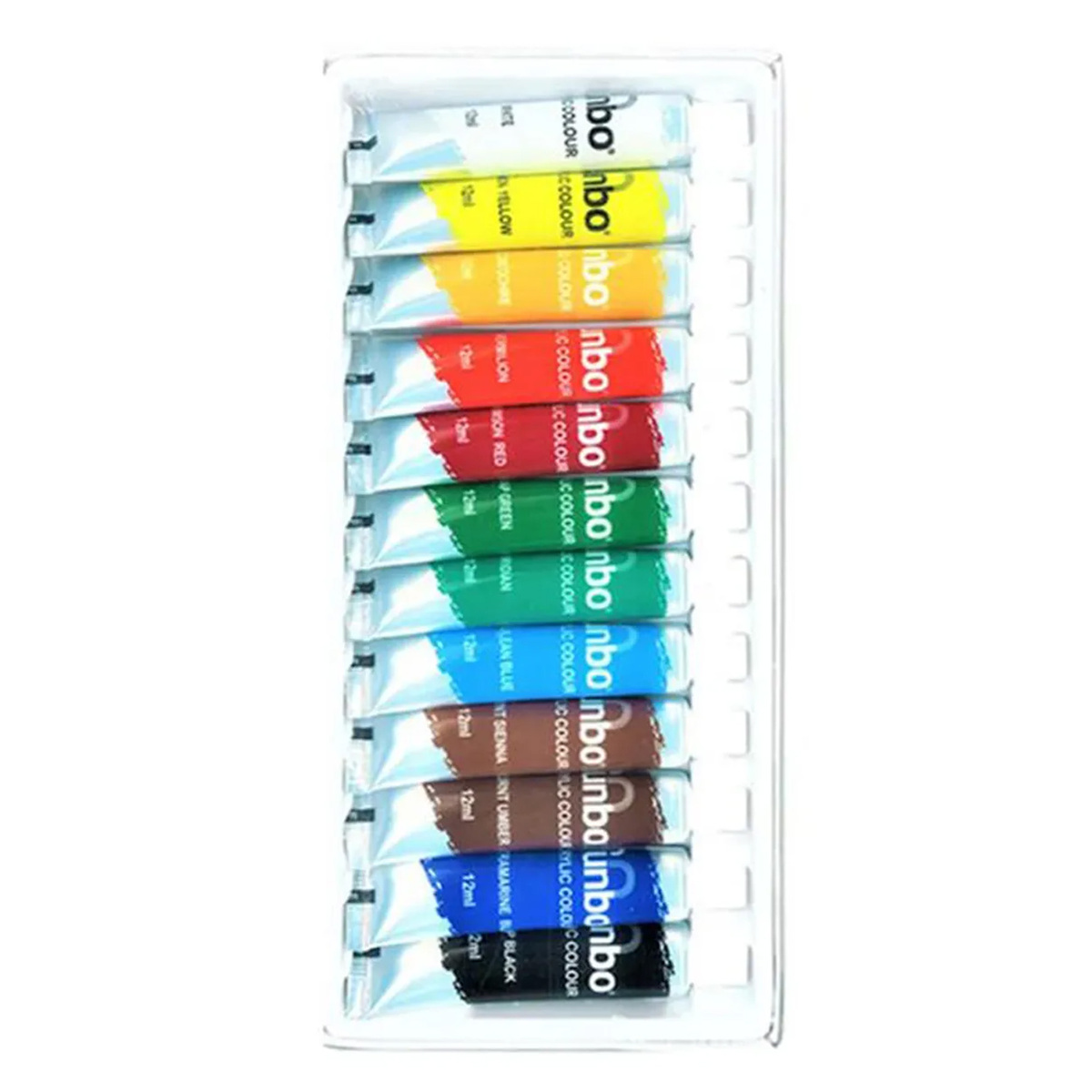 فانبو مجموعة ألوان مائية بطلاء الأكريليك 12 قطعة متنوعة الألوان، 12s-1212