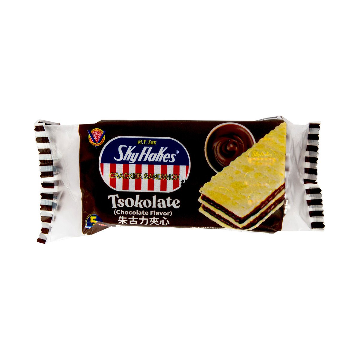 M.Y San Skyflakes Cracker Sandwich Tsokolate (Chocolate) Flavor 150 g