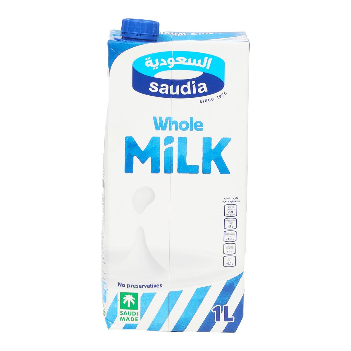 Saudia UHT Whole Milk 1 Litre