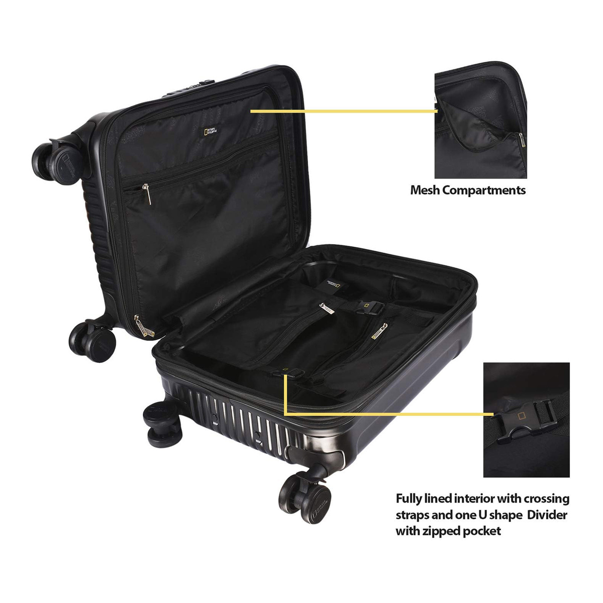 National Geographic Canyon ABS 4Wheel Hard Trolley 79cm Black