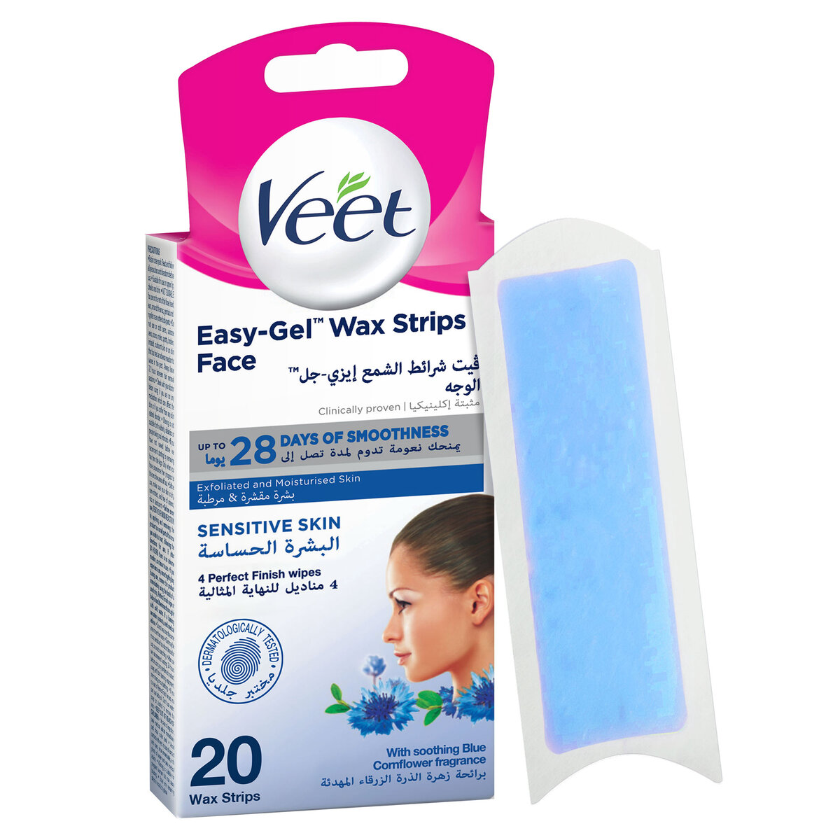 Veet Hair Removal Face Hair Removal Coldwax Strips 20 pcs