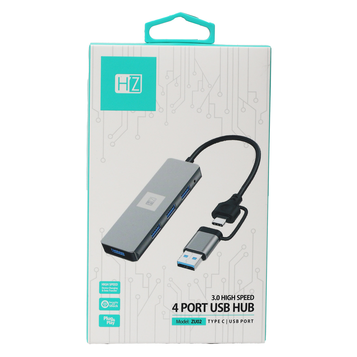 Heatz 4 Port USB Type-C Hub ZU02