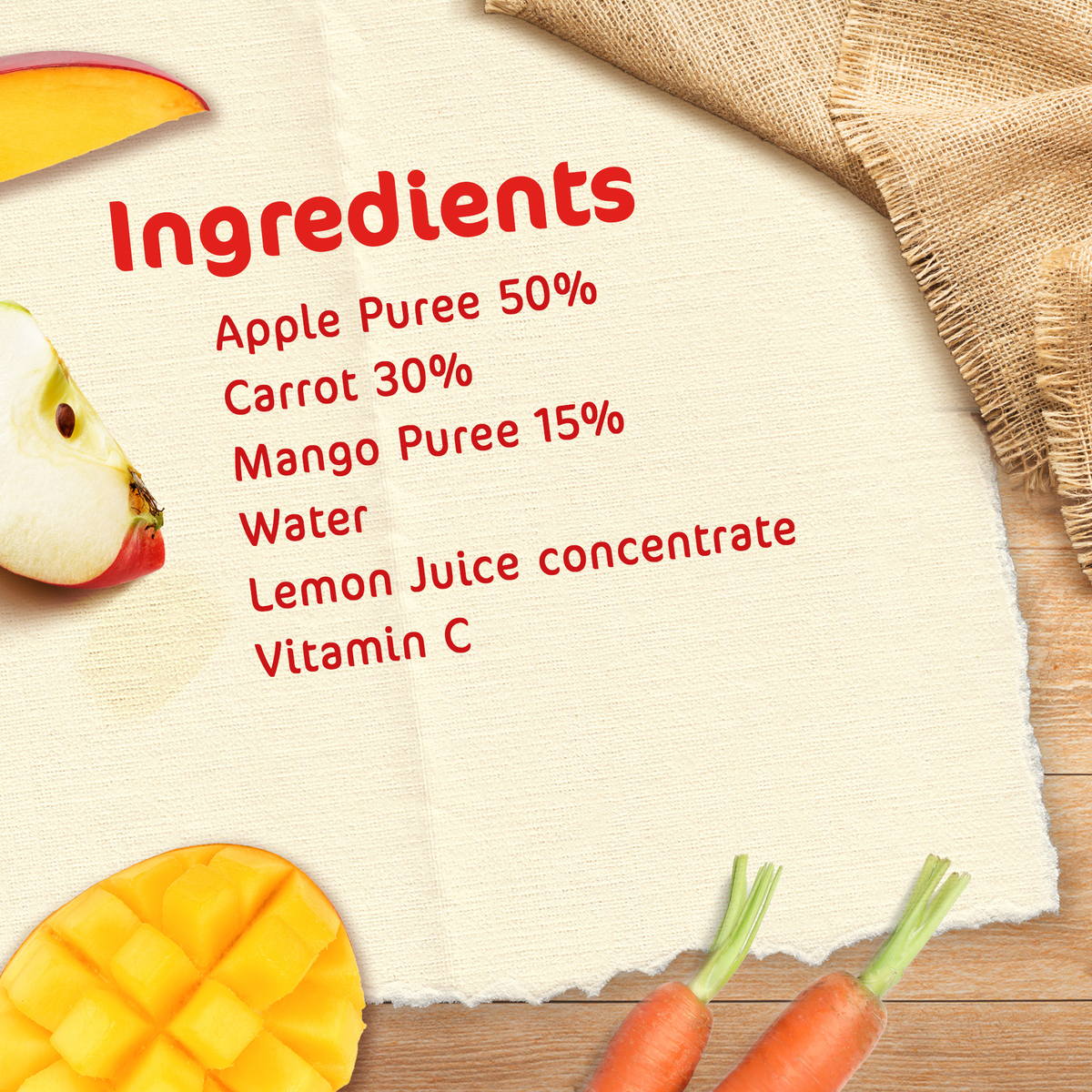 Nestle Cerelac Fruits & Vegetables Puree Pouch Apple, Carrot & Mango From 6 Months 4 x 90 g